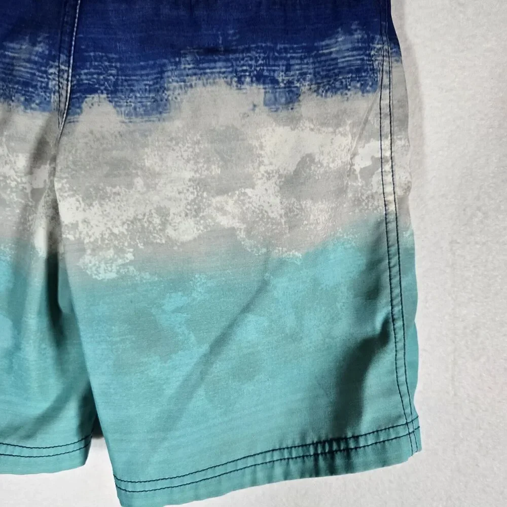 Wonder Nation Boys Blue Drawstring Bathing Suit Swim Trunks Shorts EUC Siz6/7